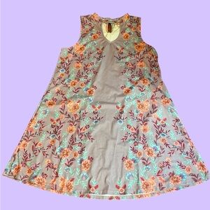 Mudd purple mauve floral mini Dress high neck size large spandex cut outs a line